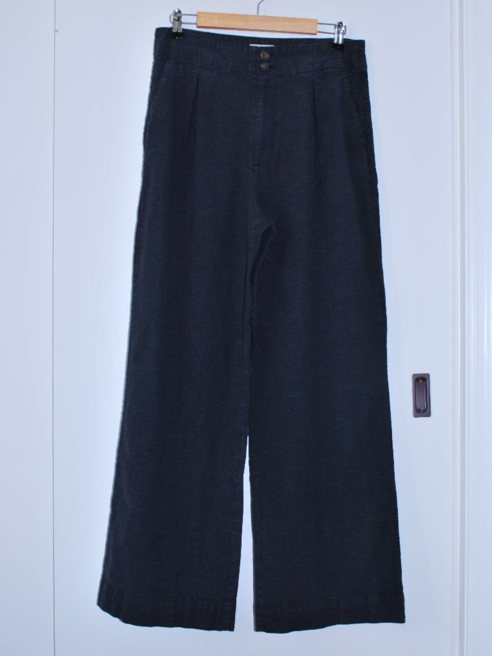 Marine Layer Flora High Waist Hemp Blend Trouser | Charcoal Grey | 10